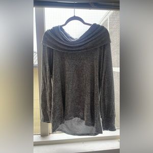 XL Gibson Heather grey sweater with swoop neckline